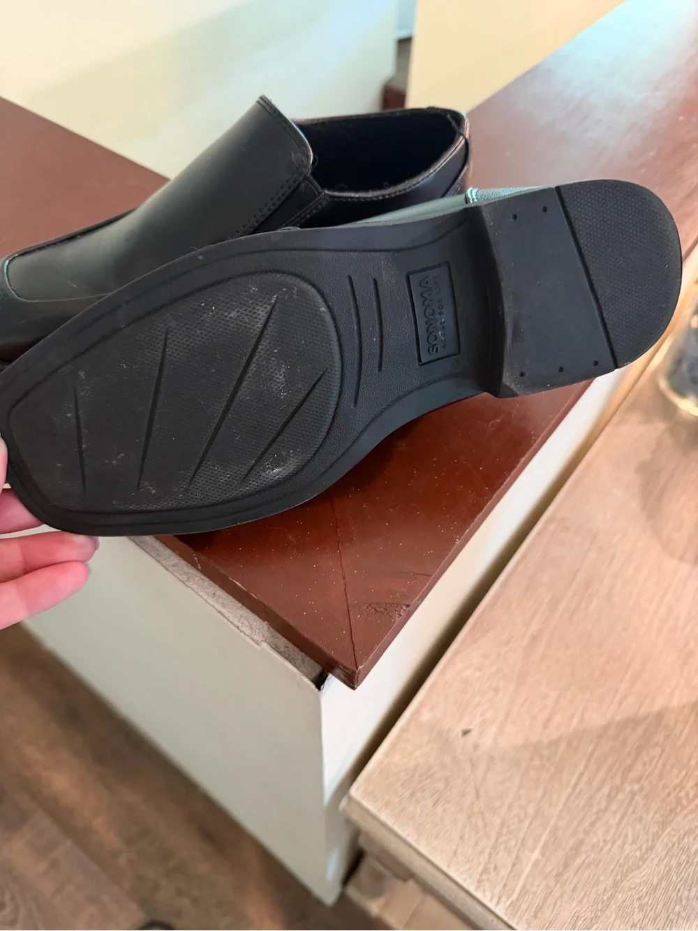 Sonoma Black Slip-On Leather Dress Loafers